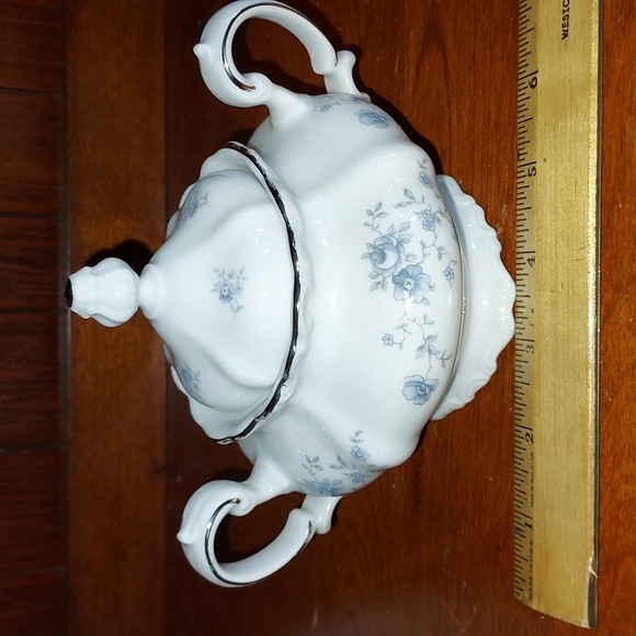 Sugar bowl with lid 💙 platinum silver band by Johann Haviland  Blue Garland - Picture 12 of 15